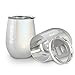 HOMFUL 12 oz Wine Tumbler, Double Wall Insulated Wine Glasses, Stainless Steel Stemless Travel Cup with Sealable Lids Perfect for Wine, Coffee, Drinks, Champagne, Cocktails