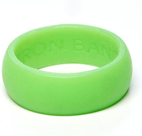 Iron Band Quality Men’s Rubber Silicone Wedding Bands for an Active Lifestyle… (Lime Green, Large (10-11))