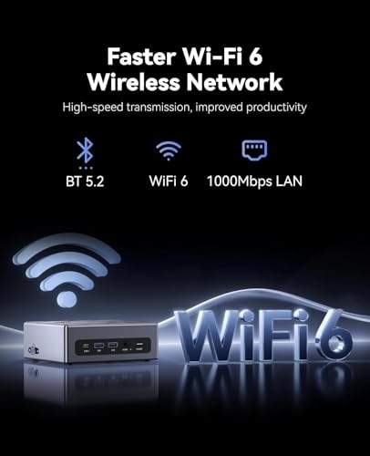 NiPoGi CK10 Mini PC W11 Pro Ιntel Core i5 12600H(12C/16T,4,5GHz,18MB Cache) Mini Computer 16GB RAM 3200MHz 512GB M.2 NVMe SSD, WiFi6/BT5.2/2*HDMI+ 1*VGA Triple 4K UHD Display/Type C/RJ45