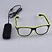 Fronnor El Wire Glow Sun Glasses Led DJ Bright Light Safety Light Up Multicolor Frame Voice Control led Flashing Glasses (Green)