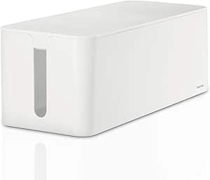 Hama - Caja de cables Maxi, 40 x 15.5 x 13.8 cm, con pies de goma, blanca