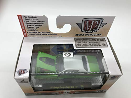 M2 Machines Detroit-Muscle 1971 Dodge Charger Super Bee 440 1:64 Scale R27 14-51 Green/White Details Like NO Other! Over 42 Parts