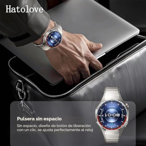 Hatolove Titanium Strap for Huawei Watch GT6 Pro 46 mm, with DLC Coating and Folding Clasp – Lightweight, Anti-scratch, Modular Design for Huawei GT6 Pro 46 mm