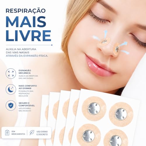 Expansor Nasal Anti Ronco Dilatador Respiratório Clip Para Dormir Tiras Adesivas Com Aplicador Kit 4 Tamanhos + 30 Unidades Conforto Noturno Respiração Livre Uso Diário Ajuste Anatômico Fácil Aplicação