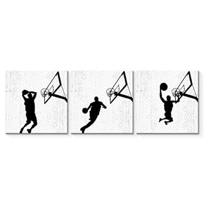 3 Panel Canvas Wall Art Play Basketball Pictures Home Wall Decorations for Bedroom Living Room Paintings Canvas Prints Framed - 16