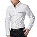 PAUL JONES White Men's Cotton Solid Dress Shirt Long Sleeve (X-Large,5249-White)
