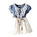 Urparcel Baby Girl Tutu Denim Dress Short Sleeve Lace Princess Party Skirts 1-6y