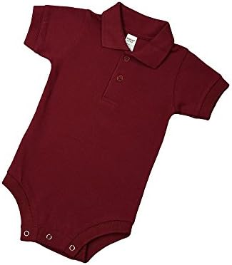 MONAG Short Sleeve Polo Bodysuit (6-12M, Maroon)