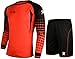KELME Soccer Goalie Jersey Padded Uniform Kit - Goalkeeper Jersey, Shorts & Socks - Mens Football Padded Shirt - Kids and Adult Sizes (Orange, Kids 8)