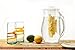 Perlli Tea Infuser Water Pitcher - 2.5 liter Clear Plastic Flavor Pitcher with Lid and Spout For Fruit Infusion - Large BPA Free Glass Look Loose Leaf Tea Pitcher with Ice Core Rod For Chilling Drinks