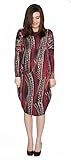 Baby'O Women's Printed Long Sleeve Comfy Cover-Up Midi Dress