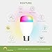 WiFi Smart Light Bulb Smart Bulb Compatible with Alexa & Google Home, No Hub Required, LINGANZH 7W E26 WiFi Smart Multicolor LED Bulb Color Changing Light Bulbs, 2 Pack