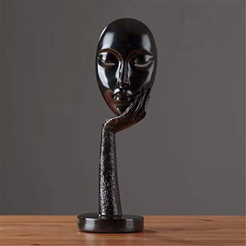 Nrpfell Modern Human Meditators Abstract Lady Face Character Resin Statues Sculpture Art Crafts Figurine Home Decorative Display Blue