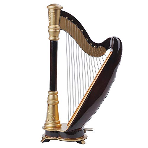 PUNK 1:12 Scale Miniature Instrument Music Case Stand Miniature Musical Instrument (Harp:8x14x4.5cm)