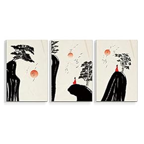 3 Piece Canvas Wall Art Minimalism and Zen Canvas Prints Home Artwork Decoration for Living Room,Bedroom - 16"x24" x 3 Panels