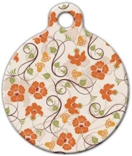 Floral Pattern - Custom Pet ID Tag for Dogs and Cats - Dog Tag Art - LARGE SIZE
