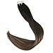 Full Shine Invisible Tape in Hair Extensions Human Hair Color 1B off Black Fading to 6 and 27 Honey Blonde Seamless Remy Hair Extensions 14 Inch Tape in Extensions Human Hair for Wedding 20PCS 50g