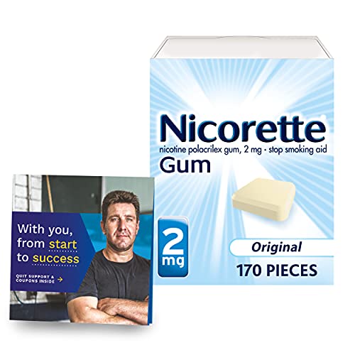 Nicorette 2mg Nicotine Gum to Help Quit Smoking with Behavioral Support
