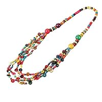 YChoice of Lovely Cosmetics Toy Ladies Bohemian Hand-Knitted Wooden Beads Sweater Chain Necklace