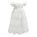Glamulice Baby Girls Christening Baptism Dress Newborn Floral Embroidered Lace Dresses for Toddler