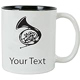 Personalized Custom French Horn 11 oz White Ceramic Coffee Mug with White Gift Box