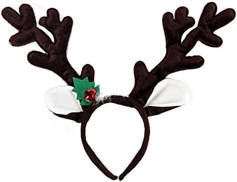 Christmas Headband Reindeer Antler Headband for Christmas Holiday Party,Brown
