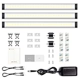 LED Under Cabinet Lighting, Teckin Touch Control Under Closet Light, Dimmable Counter Light with Ultra Slim Linkable Light Bars for Cupboard Kitchen Wardrobe Stairway, Daylight Nature 4000K, 3 Pack