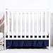 TILLYOU Mini Crib Skirt Ruffled, Microfiber Portable Crib Bed Skirt for Baby Boys and Girls, 24’' X 38’’, 10.5'‘ Drop, Navy Blue