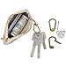 Daisy Rose Luxury Zip Checkered Key Chain pouch | PU Vegan Leather Mini Coin Purse Wallet with clasp