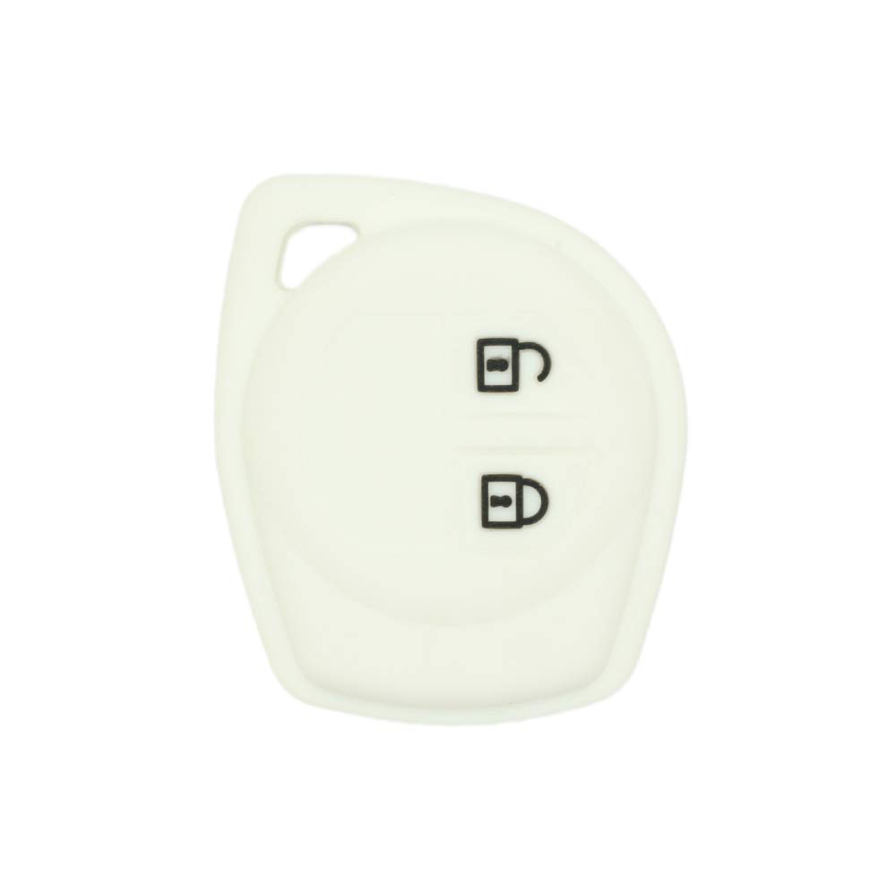 BROVACS Silicone Cover Protector Case Holder Skin Jacket Compatible with SUZUKI 2 Button Remote Key Fob CV4545 White — image 1