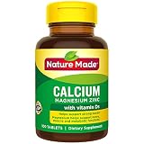 Nature Made Calcium, Magnesium, and Zinc with Vitamin D, With D-3 100 Tablets (Pack of 3)
