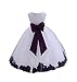 ekidsbridal Wedding Pageant Flower Petals Girl White Dress with Bow Tie Sash 302a 8