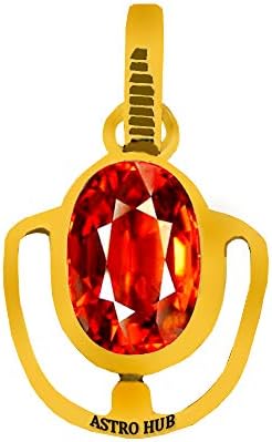 ASTRO HUB® Gomed Stone Pendant , Hessonite pendant , Gomed Stone Pendant certified / hessonite garnet stone pendent GOMED STONE / hessonite garnet stone pendent Certified Gomed Pendant Hessonite / Ceylone Gomed Gemstone Original Certified Natural Hessonite Garnet Stone/ गोमेद रत्न,Gomed ceylon stone,Gomed Real stone