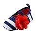 Weixinbuy Toddler Girl's Stripes Soft Elastic Party Crib Shoes