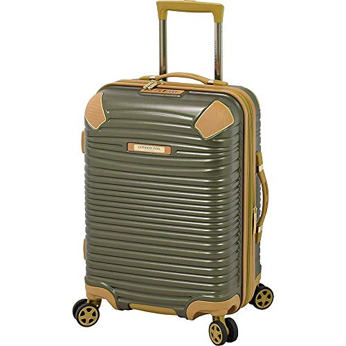 LONDON FOG Huntington Hardside Spinner Luggage, Olive, CarryOn 20Inch