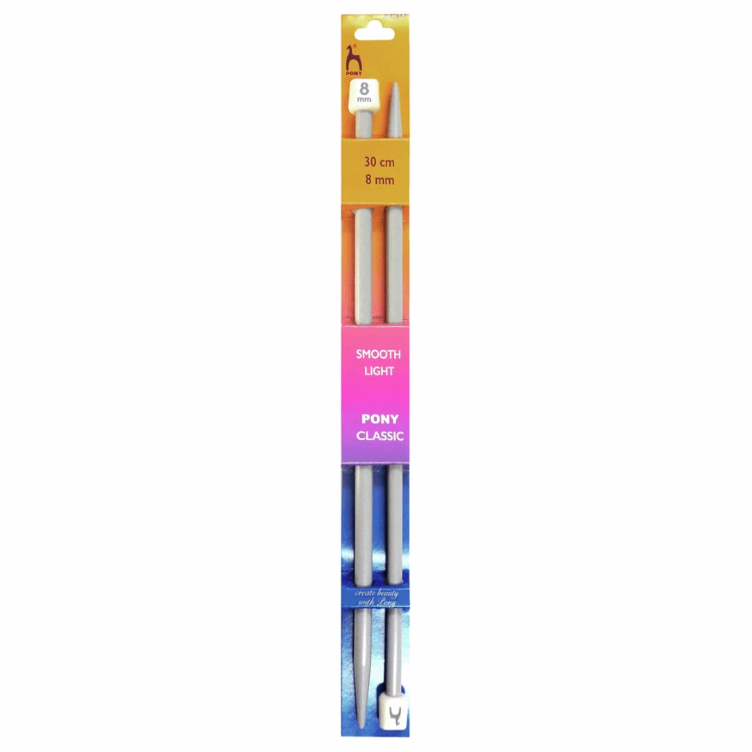 Pony Single Ended Classic Knitting Pins, ABS Plastic, Multi-Colour, 8mm — image 1