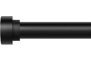 HEI! DEAR Black Curtain Rods for Windows 48 to 84 Inch(4-7ft),1 Inch Diameter Heavy Duty Curtain Rods,Adjustable Curtain Rod,Modern Decorative Drapery Rods,Telescoping Window Curtains Rod 36-88",Matte Black