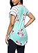 LOSRLY Women Floral Printed Tops Striped Blouse Short Sleeve T Shirt with Pocket-Green Floral XL 16 18