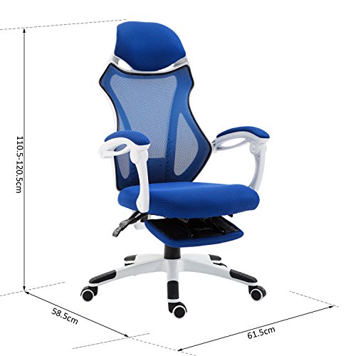 HOMCOM-Sedia-da-Ufficio-Ergonomica-Regolabile-Poltrona-Reclinabile-con-Poggiapiedi-6155851105-1205cm