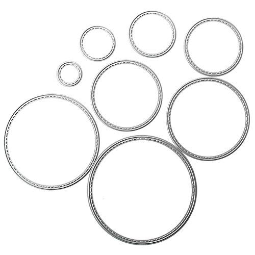 Round Circle Metal Cutting Dies Embossing Metal Stencil in Dies-Cutting Machine for Scrapbooking Card Making (8pcs/Pack Circle Dies cuts