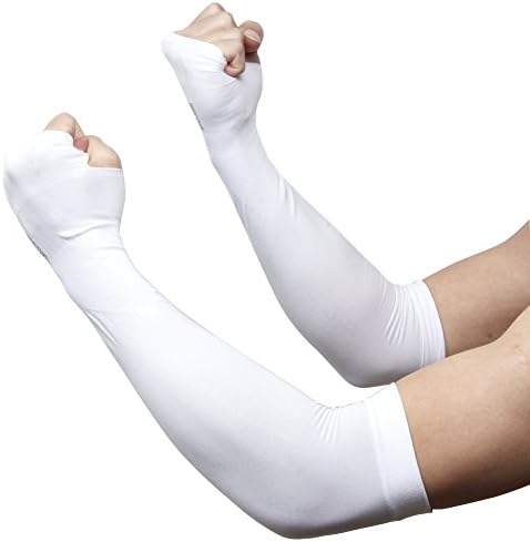 Acacia Sports UV Protection Ice Coolig Arm Sleeves For Bike,Cycling,Hiking,Climbing (1 pair of white)