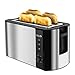 HoLife 4 Slice Long Slot Toaster Best Rated Prime, Stainless Steel Bread Toasters(Warming Rack, 6 Bread Shade Settings, Defrost/Reheat/Cancel Function, Extra Wide Slots, Removable Crumb Tray, 1500W)