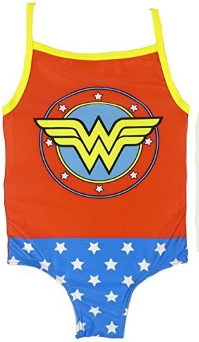 DC Super Heroes Girls Swimsuit Wonder Woman Batgirl and Supergirl 2-3y To 5-6y (Wonder Woman, 2-3 Years)