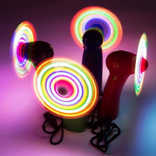 Flashing Panda LED Mini Light-Up Handheld Personal Fan w/Changing Patterns, Assorted Colors