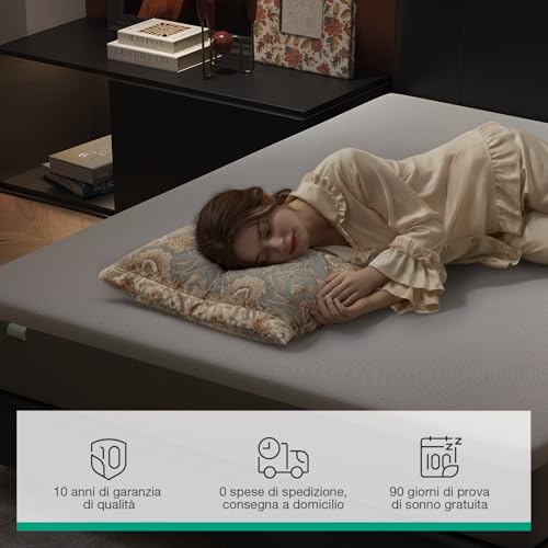 Novilla Single Mattress 90 x 200 cm, Height 20 cm – Memory Foam Gel & Bamboo Fibre, Breathable with 7 Zone Support, Washable Mattress Cover 60 °C, OEKO-TEX & CertiPUR-US Certified