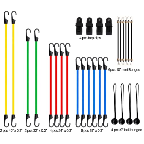 XSTRAP STANDARD Bungee Cords Assortment Bag 28 Pieces Includes 18