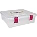 Creative Options File Tub Scrapbooking Storage Box, Clear, Magenta