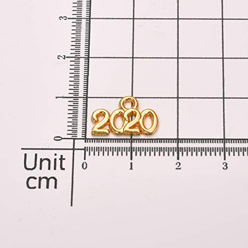 LANBIDE 250 PCS 2020 Symbol Year Charms Bulk Mixed 5 Colors Numeral Charms Pendants for Jewelry Making and Crafting Graduation Necklace Bracelet Earrings