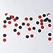 MOWO Paper Garland Circle Dots Hanging Decor, 2.5'' in Diameter,10-feet (Black/red/White, 2pc)
