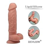 Liquid Silicone Realistic Dildo with Strong Suction Cup, Ultra-Soft Dildo for Beginners Vaginal G-spot Anal Play Adult Sex Toy for Masturbation 7
